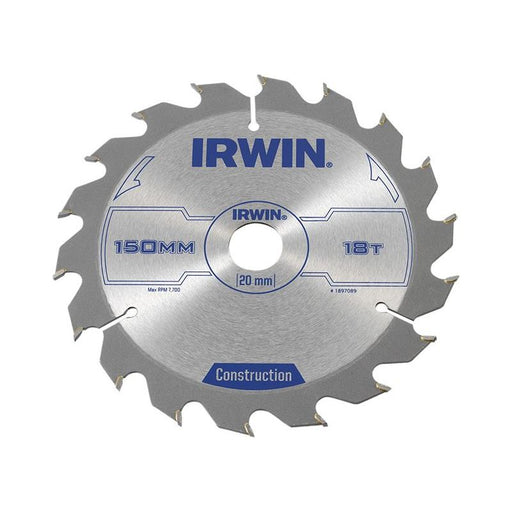 Irwin® Construction Circular Saw Blade 150 x 20mm x 18T ATB IRWIN® - Town Tools