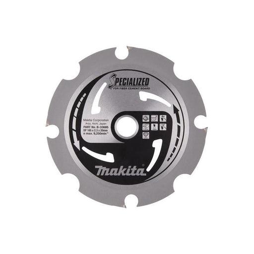 Makita B-33685 Specialized Blade for Fibre Cement Board 165 x 20mm x 4T Makita - Town Tools