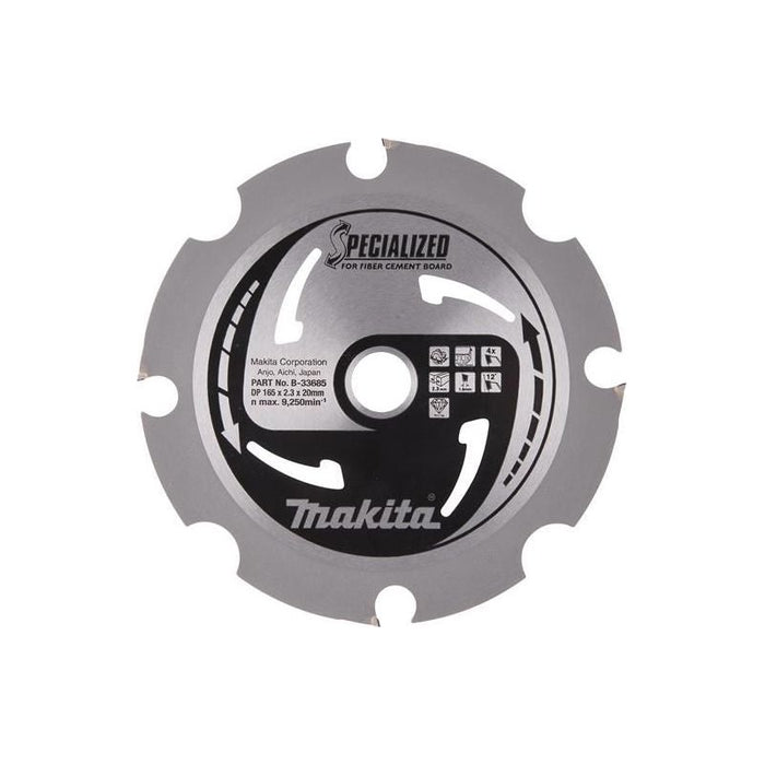 Makita B-33685 Specialized Blade for Fibre Cement Board 165 x 20mm x 4T Makita - Town Tools