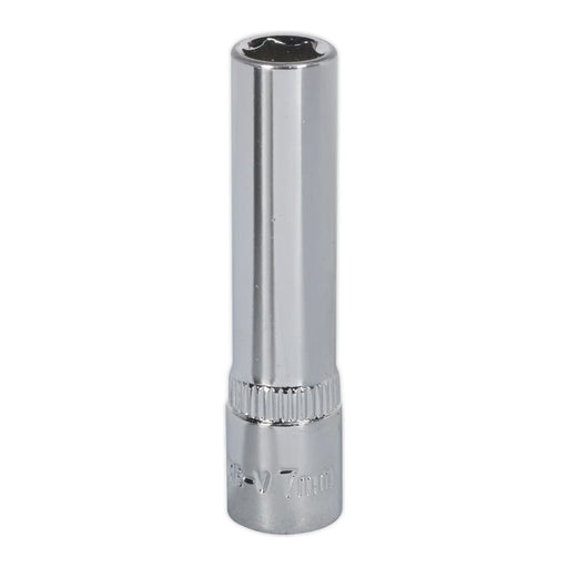 Sealey WallDrive Socket 7mm Deep 1/4"Sq Drive Fully Polished SP1407D Sealey - Town Tools 