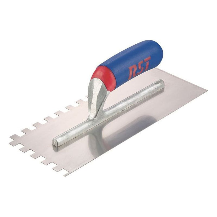 R.S.T. Notched Trowel Square 10mm² Soft Touch Handle 11 x 4.1/2in R.S.T. - Town Tools