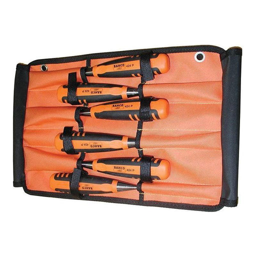 Bahco 424-P Bevel Edge Chisel Set in Roll, 6 Piece Bahco - Town Tools