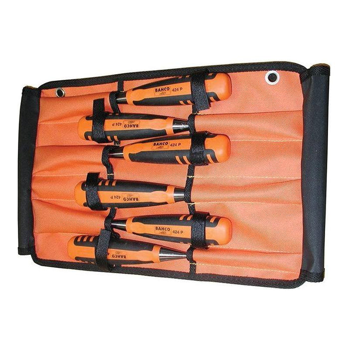 Bahco 424-P Bevel Edge Chisel Set in Roll, 6 Piece Bahco - Town Tools