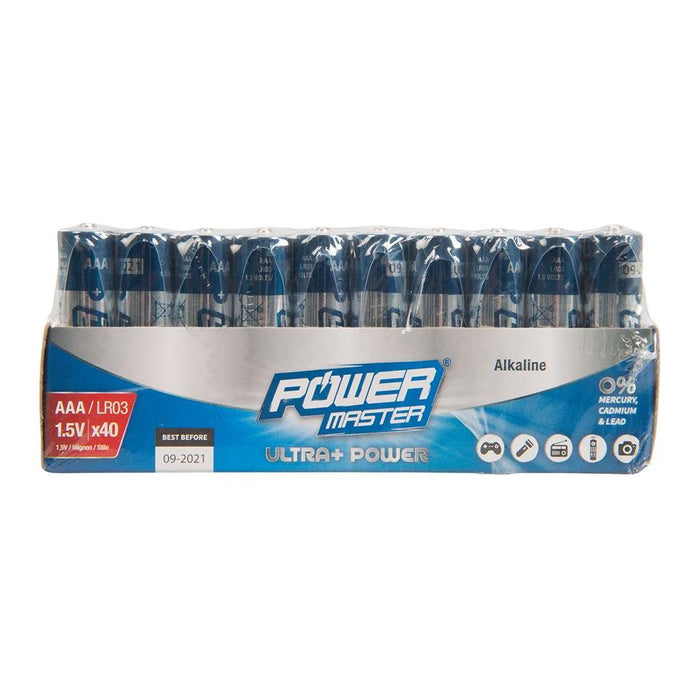 Powermaster AAA Super Alkaline Battery LR03 40pk 40pk PowerMaster - Town Tools 