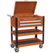 Sealey Heavy-Duty Mobile Tool & Parts Trolley 2 Drawers & Lockable Top Orange Sealey - Town Tools 