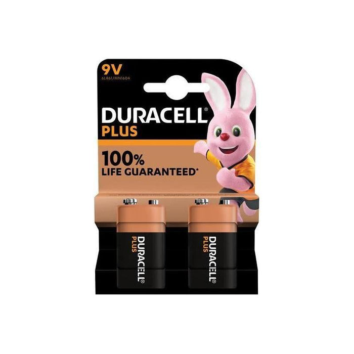 Duracell 9V Plus Power +100% Batteries (Pack 2) Duracell - Town Tools