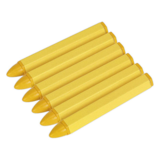 Sealey Tyre Marking Crayon Yellow Pack of 6 TST14 Sealey - Town Tools 