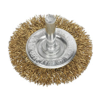 Sealey Flat Wire Brush50mm with 6mm Shaft SFB50