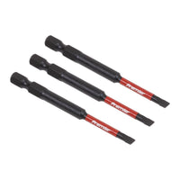 Sealey Slotted 4.5mm Impact Power Tool Bits 75mm 3pc AK8251
