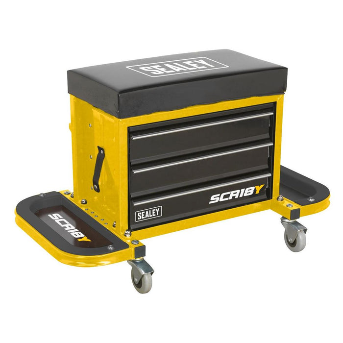 Sealey Mechanic's Utility Seat & Toolbox Yellow SCR18Y