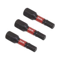 Sealey Hex 4mm Impact Power Tool Bits 25mm 3pc AK8212