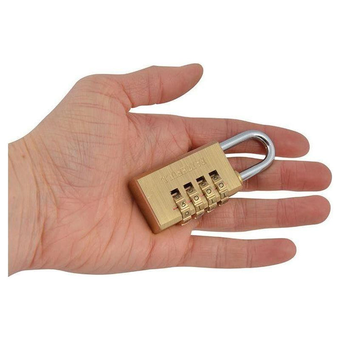 Faithfull Brass Combination Padlock 28mm Faithfull - Town Tools