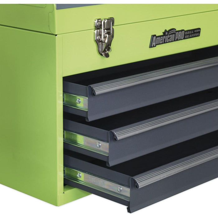 Sealey Tool Chest 3 Drawer Portable with Ball-Bearing Slides Hi-Vis Green/Grey Sealey - Town Tools 