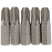 Draper PZ Type Insert Bit, 1/4" Hex, 25mm Long, No.3 (Pack of 5) 64016