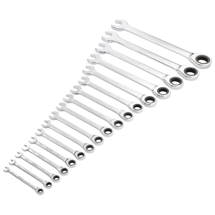 Draper Draper HI-TORQ Metric Ratchet Combination Spanner Set (17 Piece) Draper - Town Tools