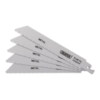 Draper Bi-metal Reciprocating Saw Blades for Metal, 150mm, 10tpi (Pack of 5)