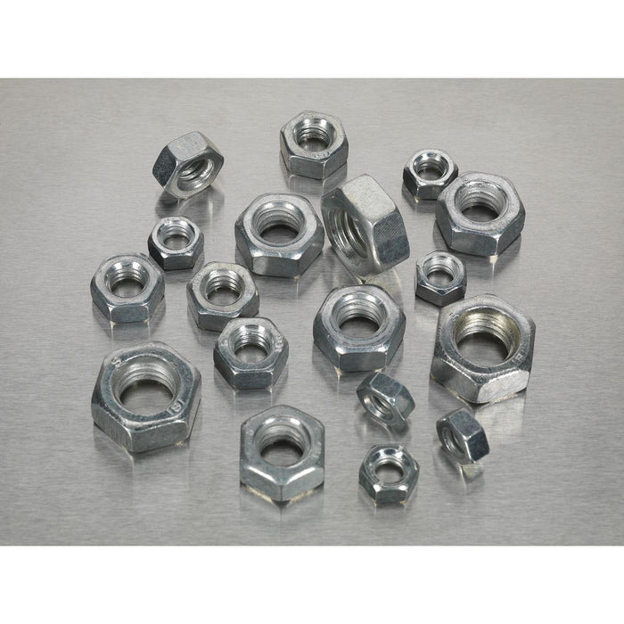 Sealey Steel Nut Assortment 1/4"-1/2"UNC 320pc AB030SN Sealey - Town Tools 