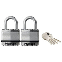 Master Lock Excell™ Laminated Steel 45mm Padlock - 24mm Shackle - Keyed Alike x 2
