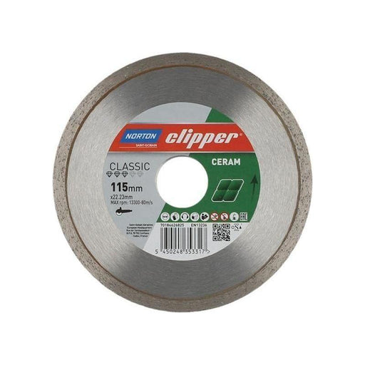 Norton Clipper Classic Ceramic Diamond Blade 115 x 22.23mm Norton Clipper - Town Tools