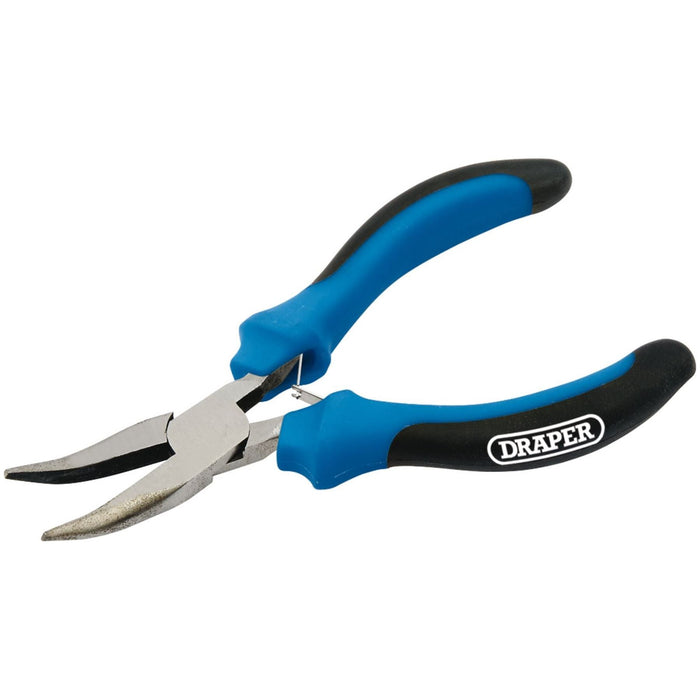 Draper Soft Grip Bent Nose Mini Pliers, 125mm 12540 Draper - Town Tools 