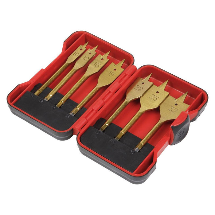 Sealey Titanium Coated Flat Wood Drill Bit Set 7pc AK3707FW Sealey - Town Tools 