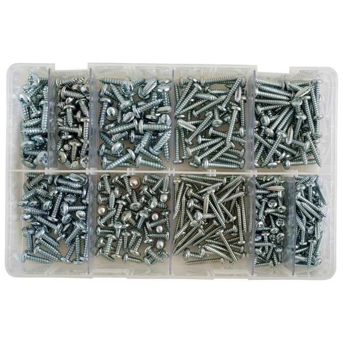 Connect Assorted Self Tapping Pan Pozi Screws 4-10 Box 700pc 35000 Tool Connection - Town Tools 