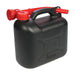 Silverline Plastic Fuel Can 5Ltr Black Silverline - Town Tools 