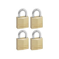 Master Lock Solid Brass 20mm Padlock 3-Pin - Keyed Alike x 4