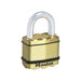 Master Lock Excell™ Brass Finish 50mm Padlock 4-Pin Master Lock - Town Tools