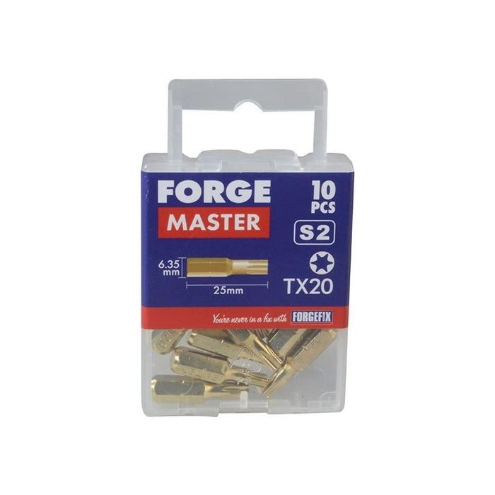 Forgefix TORX® Compatible Bit T20 x 25mm (Pack 10) ForgeFix - Town Tools