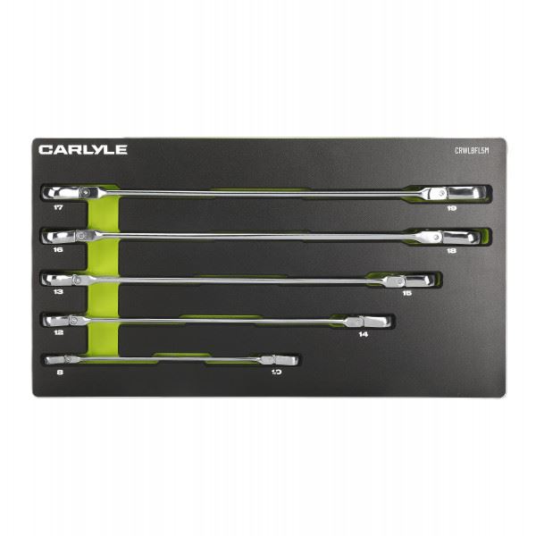 Carlyle Tools 5 Pc Metric 12 Pt 72 Tooth Extended Box Ratcheting Flex