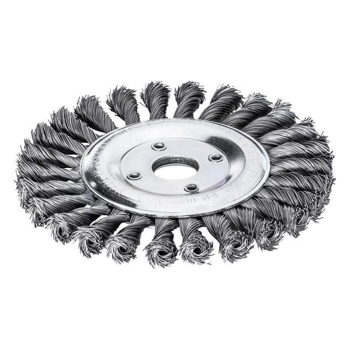 Lessmann Knot Wheel Brush 115 x 14mm 22.2mm Bore, 0.50 Steel Wire Lessmann - Town Tools
