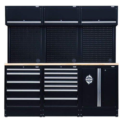 Draper BUNKER Modular Storage Combo with Hardwood Worktop (14 Piece) 04411 Draper - Town Tools 