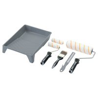 Draper Medium Pile Polyester Paint Roller and Brush Set with Soft Grip (8 Piece)