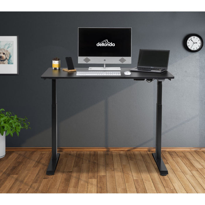 Dellonda Single Motor Adjustable-Height Electric Sit/Stand Desk - Black Desktop