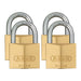 Abus Mechanical 65/40mm Brass Padlock Quad Pack ABUS Mechanical - Town Tools