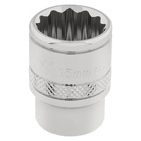 Draper HI-TORQ 12 Point Socket, 3/8" Sq. Dr., 15mm 32778