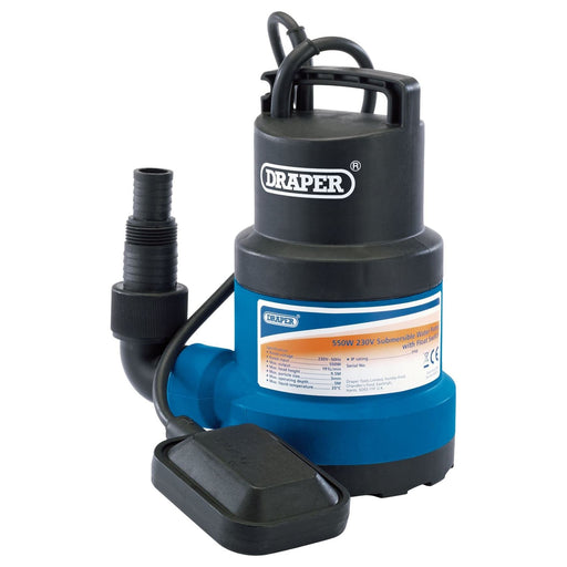 Draper Submersible Clean Water Pump with Float Switch, 191L/min, 550W 61584 Draper - Town Tools 