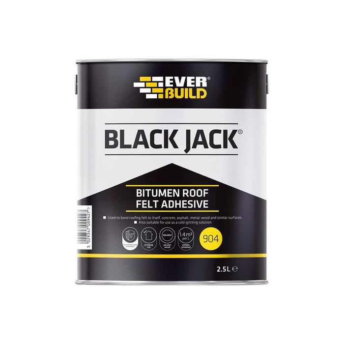 Everbuild Sika Black Jack® 904 Bitumen Roof Felt Adhesive 2.5 litre Everbuild Sika - Town Tools