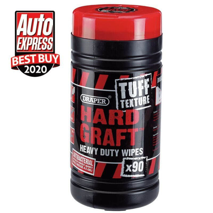 Draper 'Hard Graft' Tuff Texture Heavy Duty Wipes (Tub of 90) 84712 Draper - Town Tools 