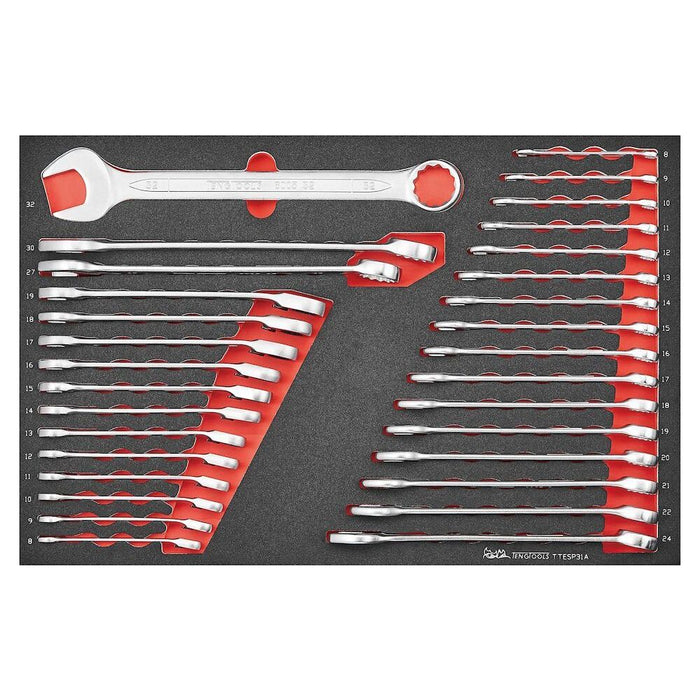 Teng Tools Metric combination & ratcheting spanner set 31 pcs Teng Tools - Town Tools 