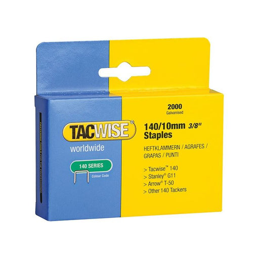 Tacwise 140 Heavy-Duty Staples 10mm (Type T50 G) (Pack 2000) Tacwise - Town Tools