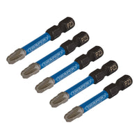 Draper Expert PZ-Type Impact Screwdriver Bits, No.3 x 50mm, 1/4" Hex (Pack of 5)