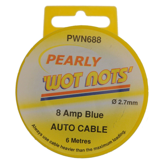 Wot-Nots 1 Core Cable - Blue - 6m - 8A Pearl Automotive - Town Tools 