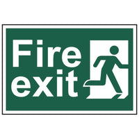 Scan Fire Exit Man Running Right - PVC Sign 300 x 200mm
