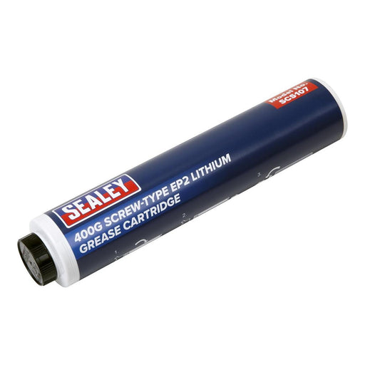 Sealey Screw-Type EP2 Lithium Grease Cartridge 400g SCS107 Sealey - Town Tools 