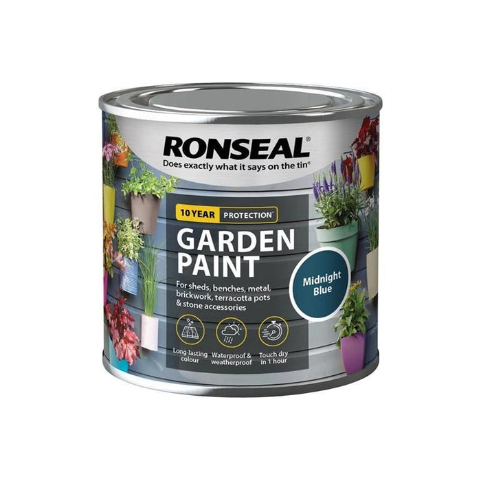 Ronseal Garden Paint Midnight Blue 250ml Ronseal - Town Tools