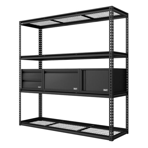 Sealey Heavy-Duty Modular Racking Kit with 3 Storage Units APMRCOMBO1 Sealey - Town Tools 