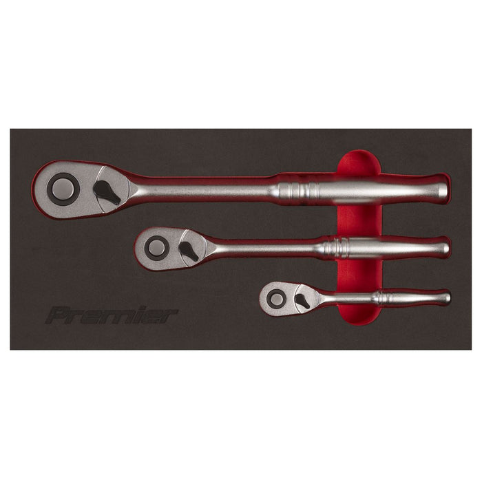 Premier Platinum Pear-Head Ratchet Wrench Set with Flip Reverse 3pc Sealey Premier Platinum - Town Tools 