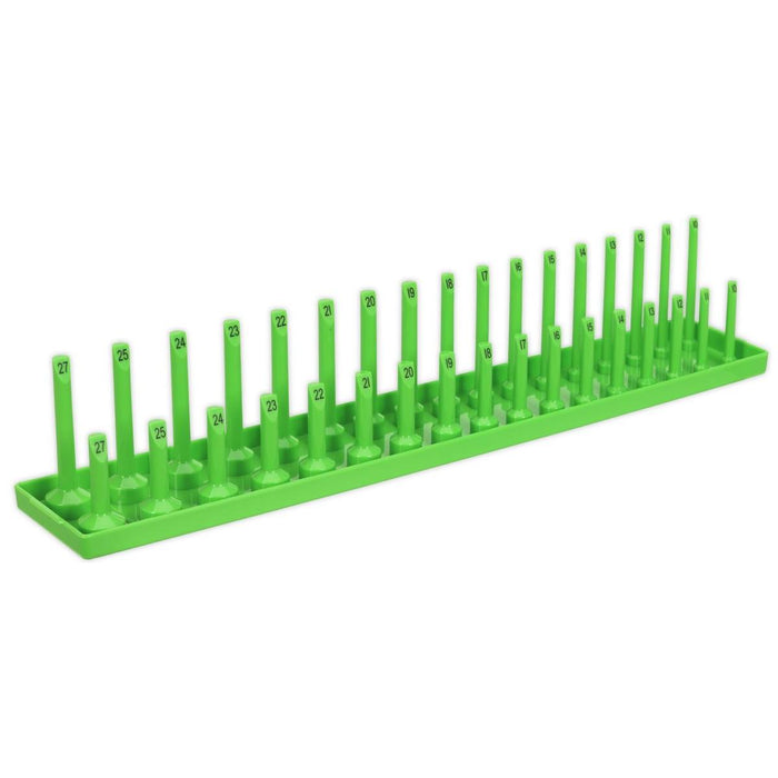 Sealey Socket Holder 1/2"Sq Drive 10-27mm Hi-Vis Green SH1217HV Sealey - Town Tools 